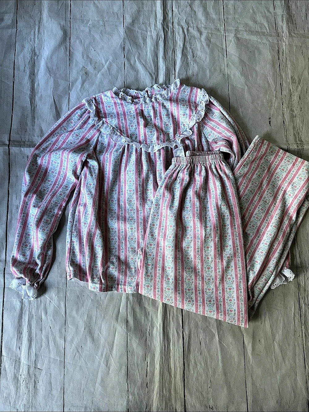Lanz Girls Floral Pajama Set Pink Size 114/16 XL